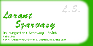lorant szarvasy business card