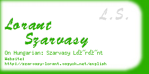 lorant szarvasy business card